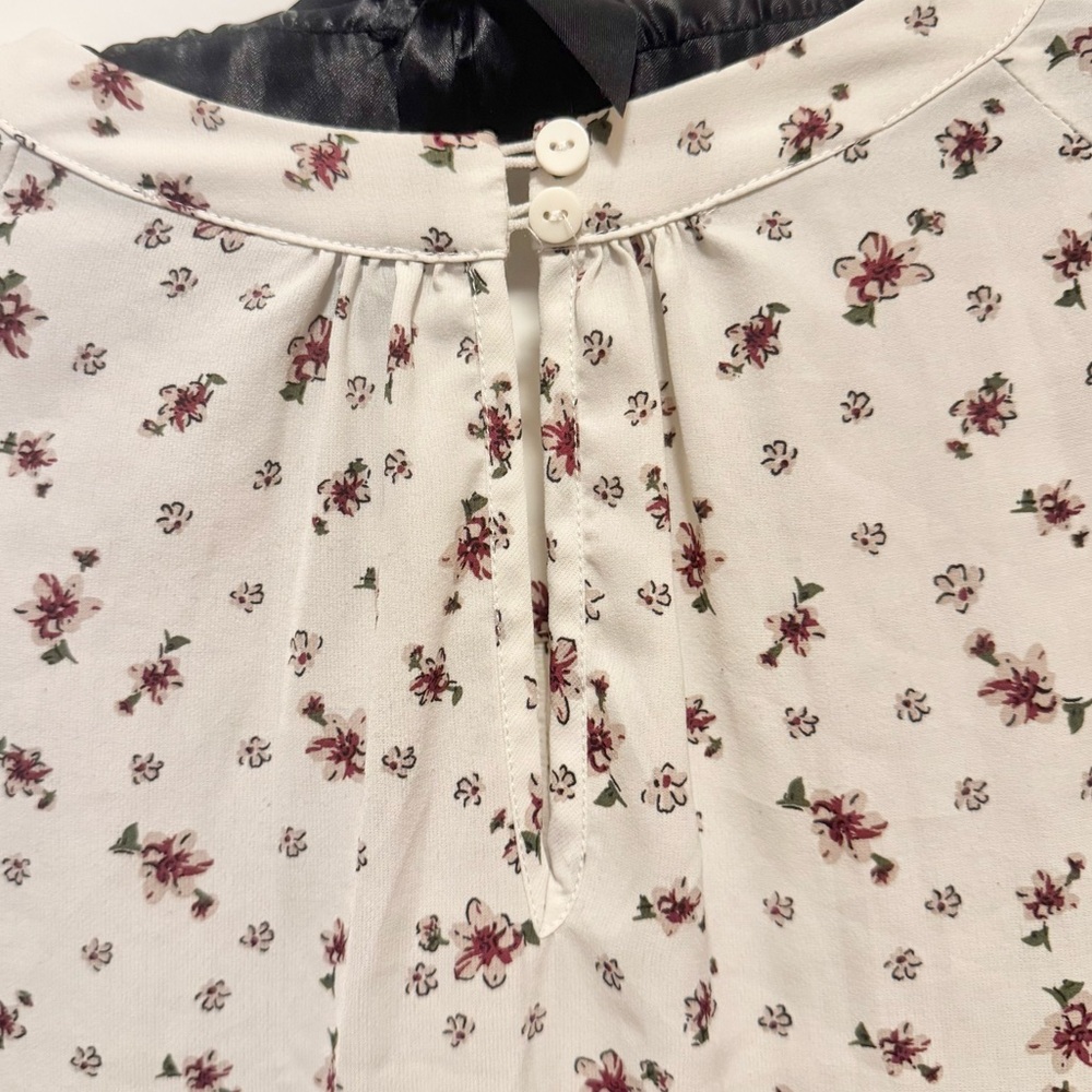 Boho Floral Blouse 2X Flowy Peasant Top Lightweight Cottagecore - Picture 5 of 7